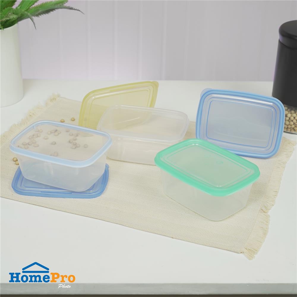 กล่องอาหารเหลี่ยม 0.5 ลิตร KECH NOLA หลากสี (แพ็ก 4 ชิ้น)