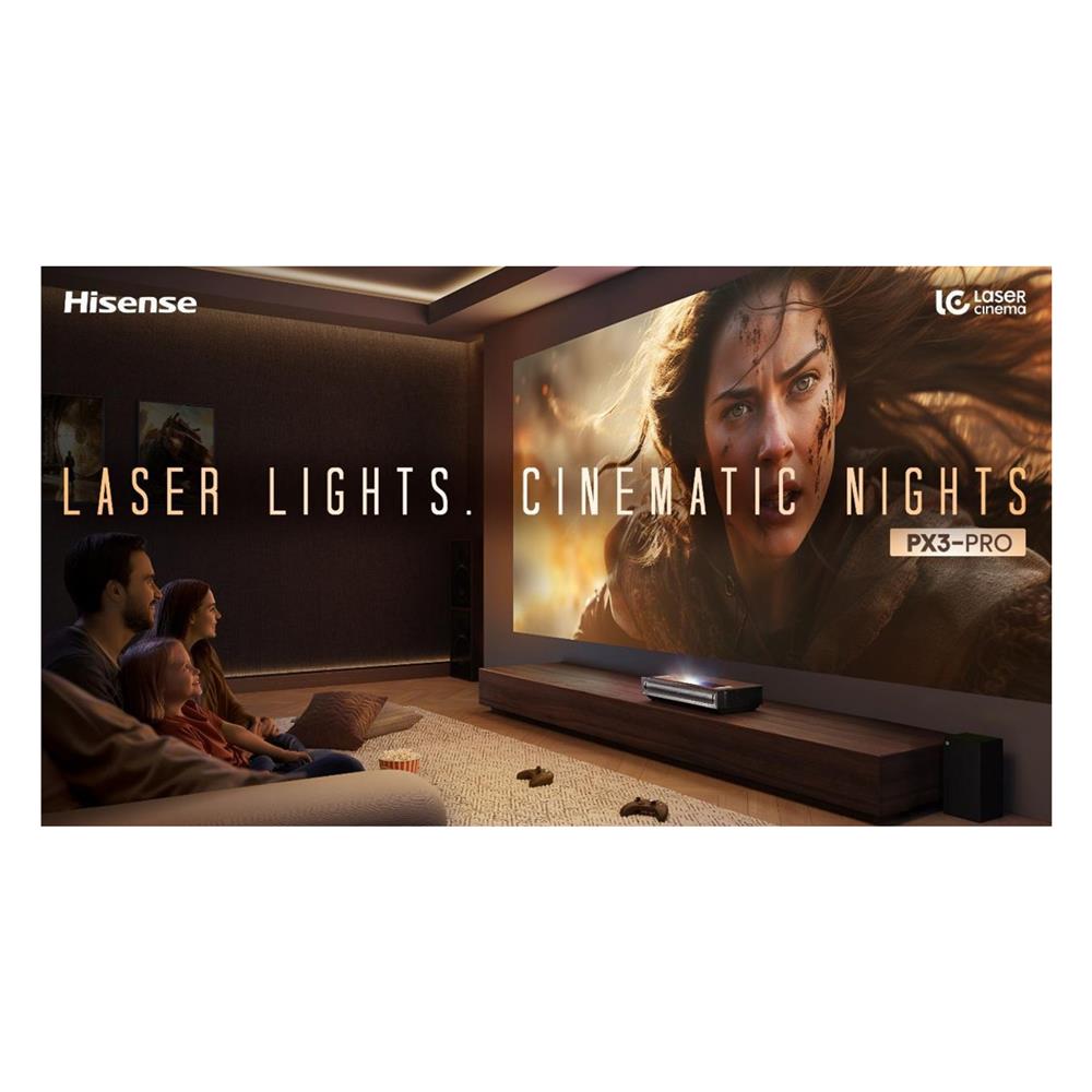 ทีวีเลเซอร์ 120 นิ้ว HISENSE (4K, LASER, VIDAA) PX3-PRO+DLT120-B