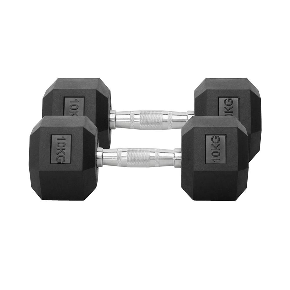 ดัมเบลหกเหลี่ยม หุ้มยาง IRONTEC 10 กก. (1 คู่)