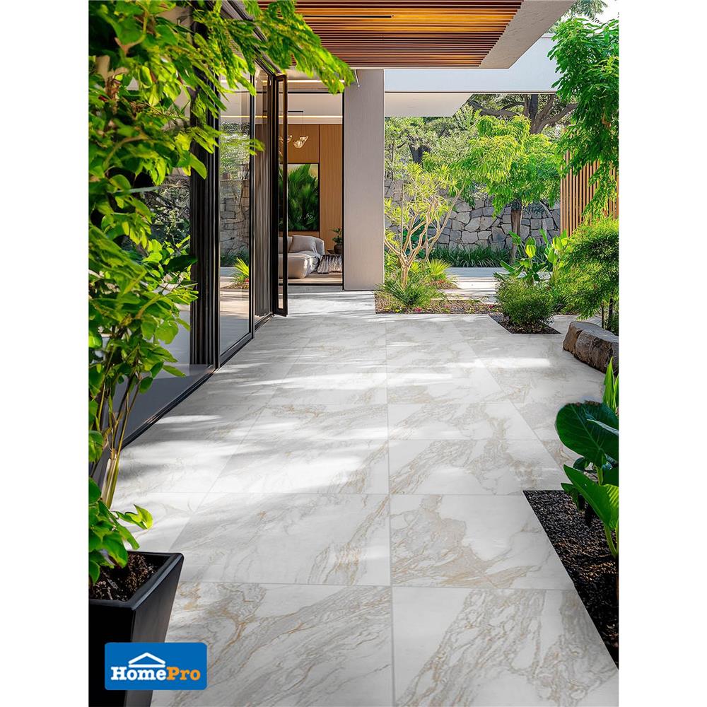 กระเบื้องพื้นพอร์ซเลน 60x60 ซม. COTTO คาลาคัตตา โกลด์ ขาว PM 1.44 ตร.ม.