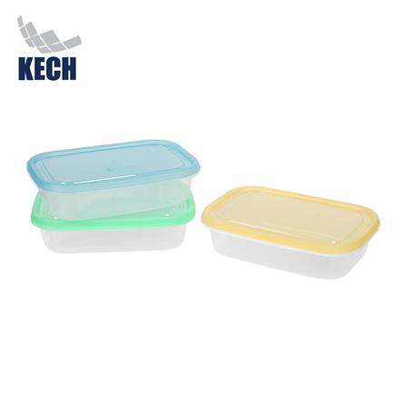 กล่องอาหารเหลี่ยม 0.8 ลิตร KECH NOLA หลากสี (แพ็ก 3 ชิ้น)_0