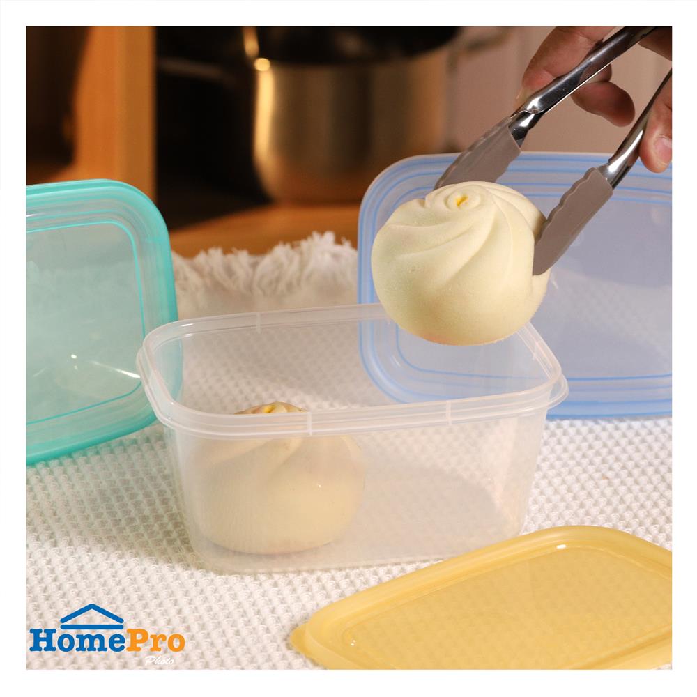 กล่องอาหารเหลี่ยม 1 ลิตร KECH NOLA หลากสี (แพ็ก 3 ชิ้น)