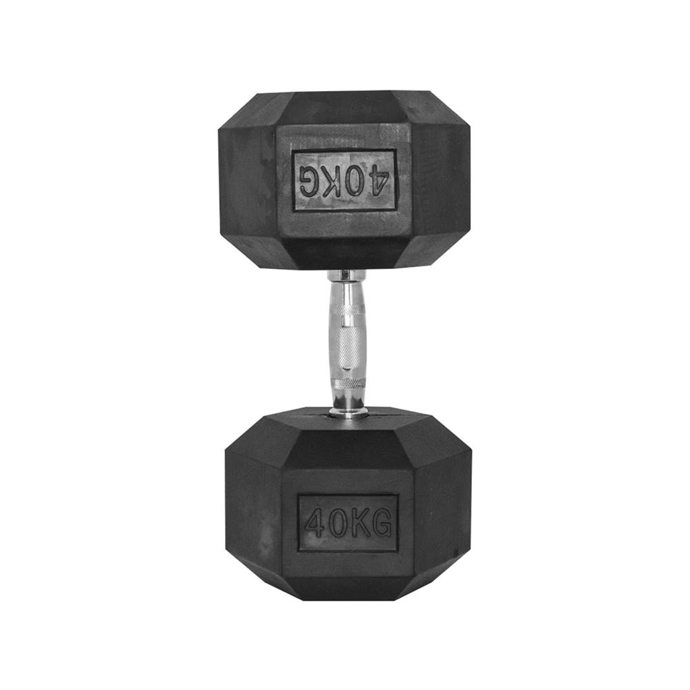 ดัมเบลหกเหลี่ยม หุ้มยาง IRONTEC 40 กก.