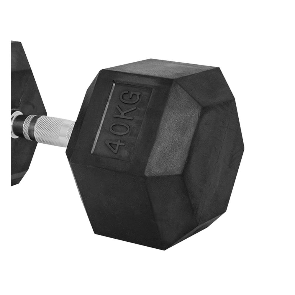 ดัมเบลหกเหลี่ยม หุ้มยาง IRONTEC 40 กก.