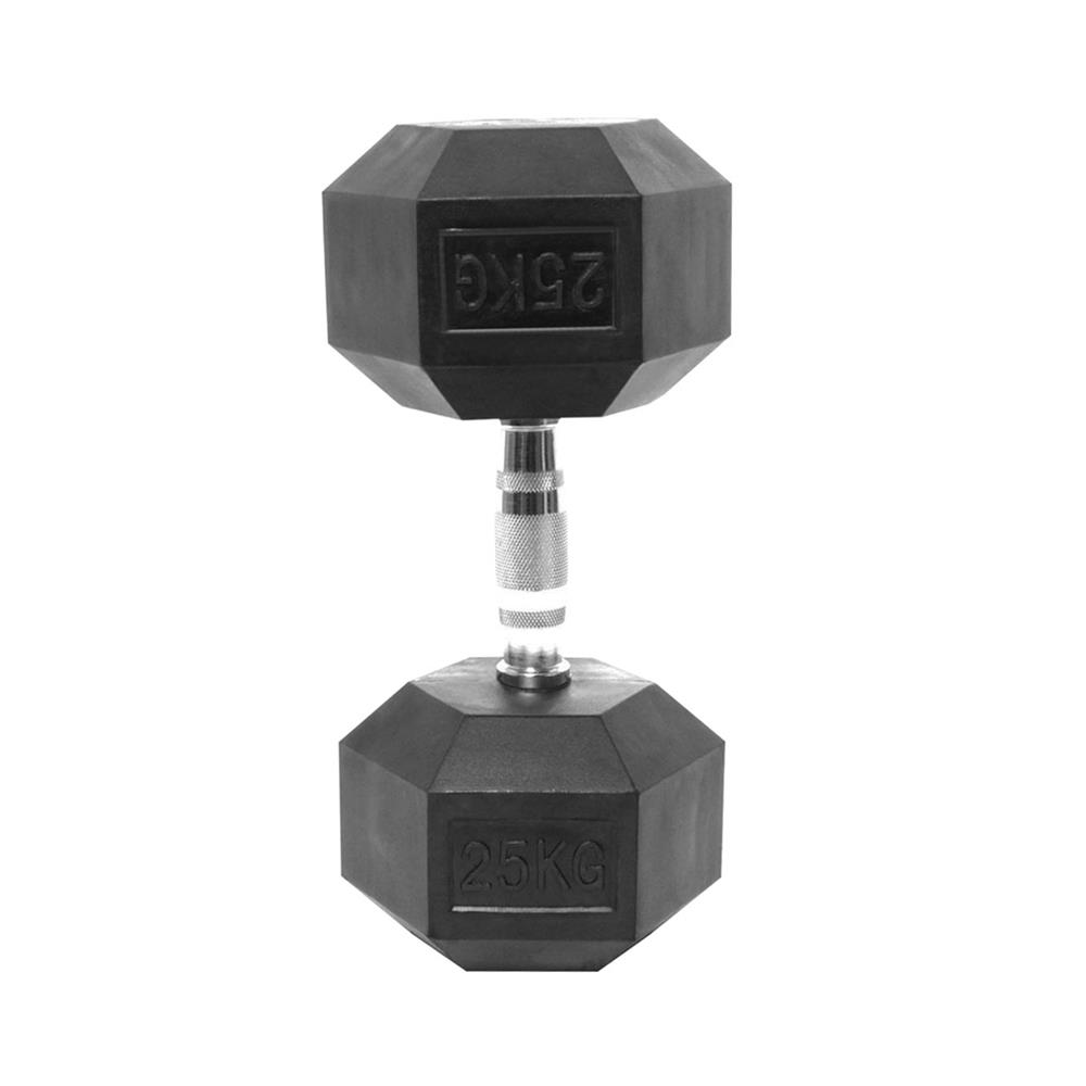 ดัมเบลหกเหลี่ยม หุ้มยาง IRONTEC 25 กก.