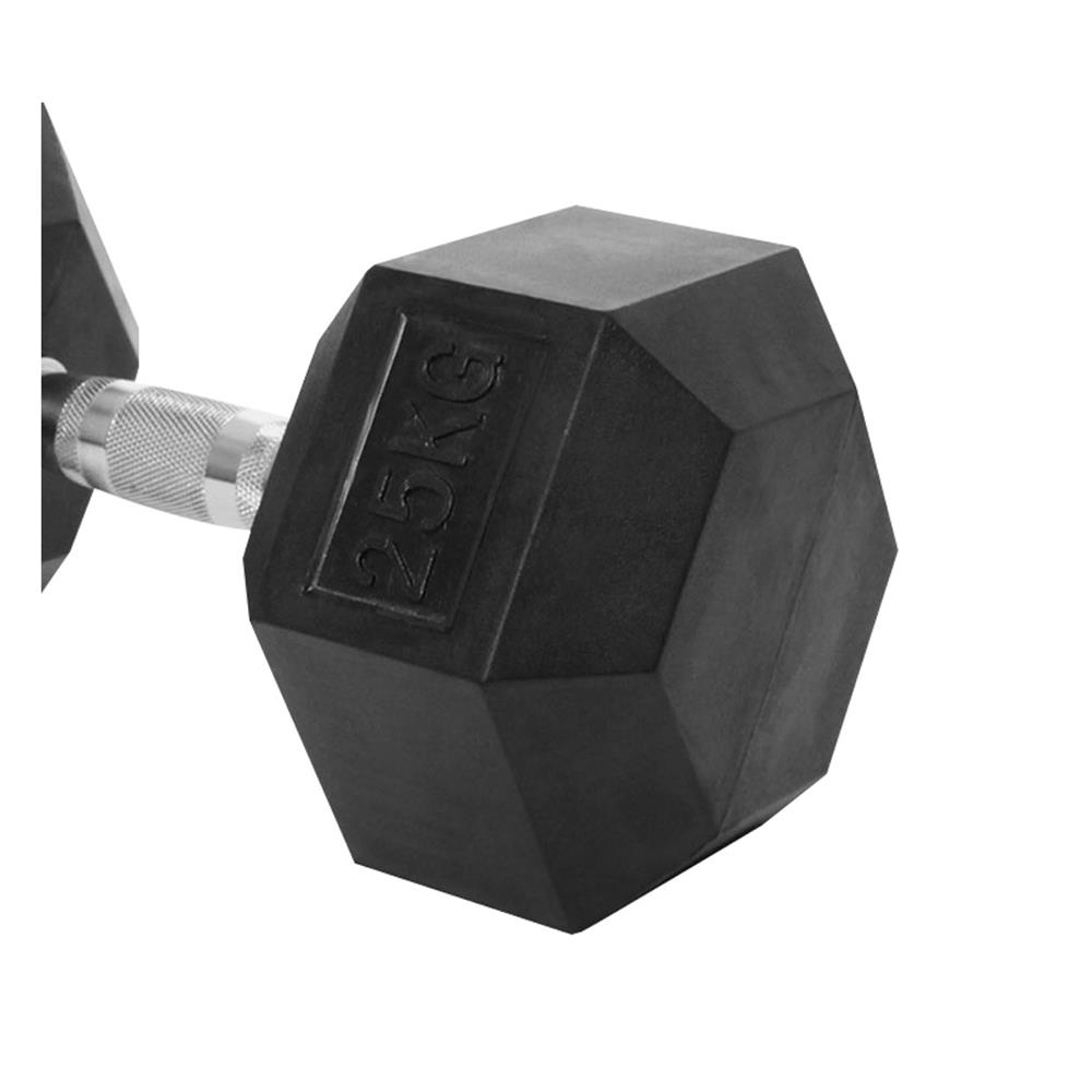 ดัมเบลหกเหลี่ยม หุ้มยาง IRONTEC 25 กก.