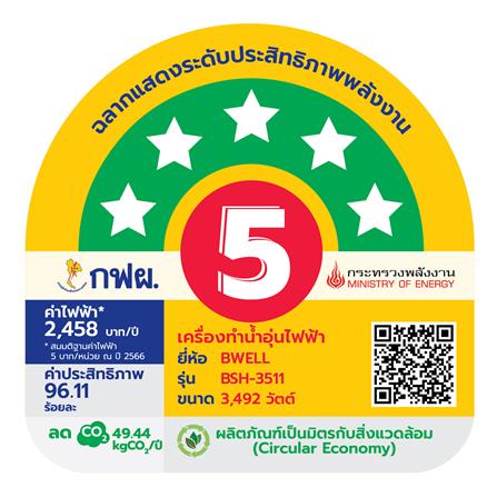 เครื่องทำน้ำอุ่น BWELL LUKA 3500 วัตต์ สีดำ_6