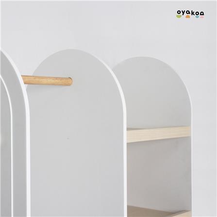 ตู้เสื้อผ้าเด็กโล่งพร้อมชั้นวาง OYAKOO LUNA 82.2 ซม. สีขาว/ลายไม้_2