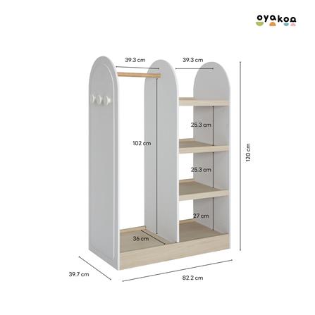 ตู้เสื้อผ้าเด็กโล่งพร้อมชั้นวาง OYAKOO LUNA 82.2 ซม. สีขาว/ลายไม้_4