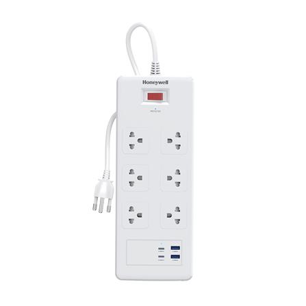 ปลั๊กป้องกันไฟกระชาก 6 ช่อง 2 USB 2 PD HONEYWELL_0