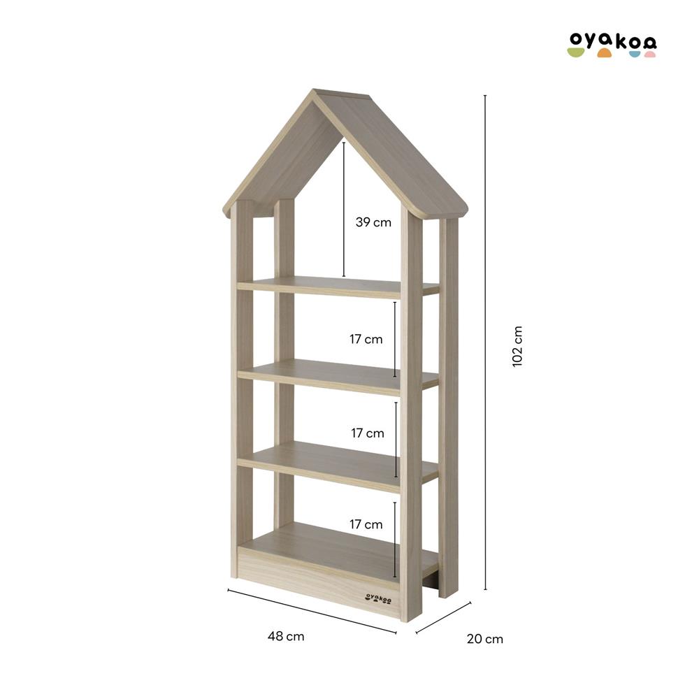 ชั้นวางของโล่งสำหรับเด็ก 4 ชั้น OYAKOO STELLA HOME 48 ซม. สีโอ๊ค