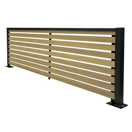 รั้วบังตาโปร่ง SUNSHIELD S90 SET A 0.6x2 ม. สีโอ๊ค