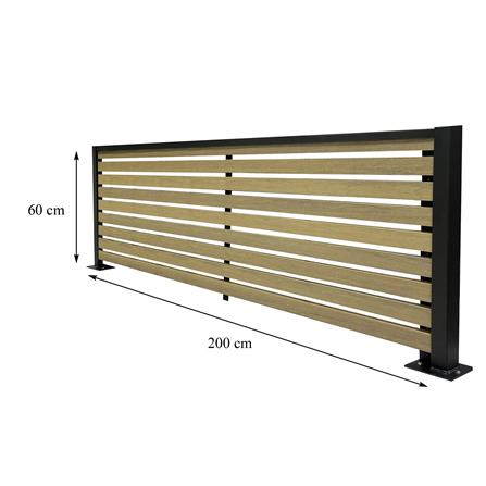 รั้วบังตาโปร่ง SUNSHIELD SET A S90 0.6x2 ม. สีโอ๊ค_8