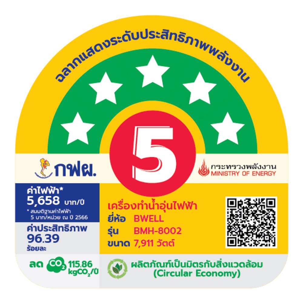 เครื่องทำน้ำร้อน BWELL KONRAD 8000 วัตต์ สีเงิน