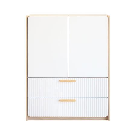 ตู้เสื้อผ้าเด็ก 2 บานเปิด มีลิ้นชัก OYAKOO LUNA 83 ซม. สีขาว/ลายไม้_0