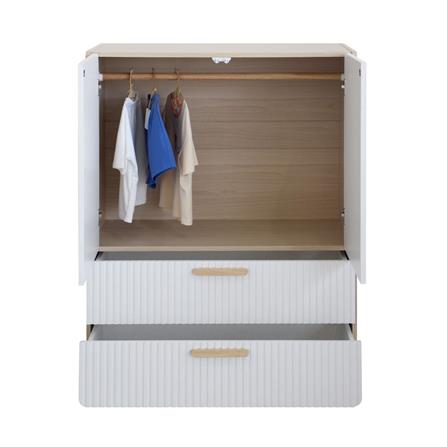 ตู้เสื้อผ้าเด็ก 2 บานเปิด มีลิ้นชัก OYAKOO LUNA 83 ซม. สีขาว/ลายไม้_1