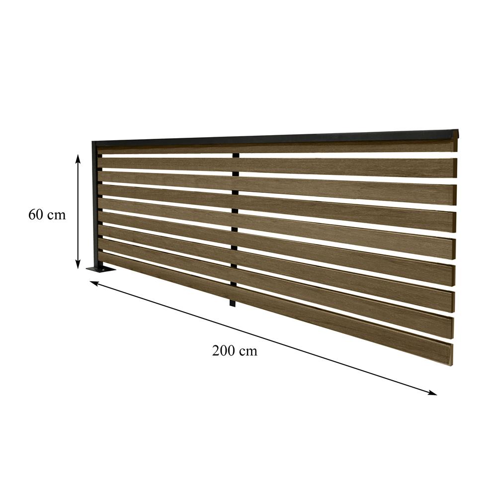 รั้วบังตาโปร่ง SUNSHIELD S90 SET-B 0.6x2 ม. สีวอลนัท