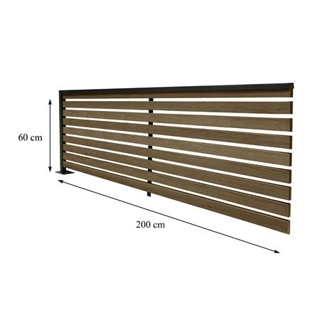 รั้วบังตาโปร่ง SUNSHIELD S90 SET-B 0.6x2 ม. สีวอลนัท_5