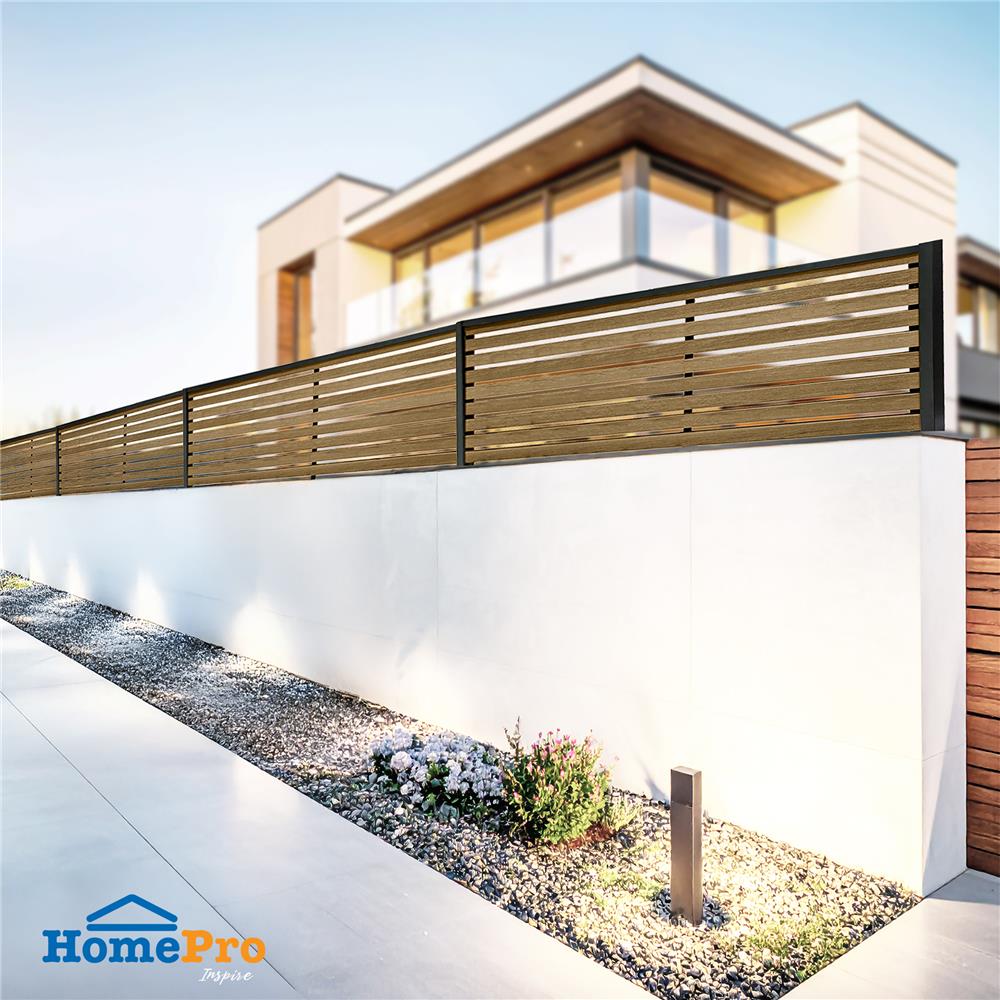 รั้วบังตาโปร่ง SUNSHIELD S90 SET A 0.6x2 ม. สีวอลนัท