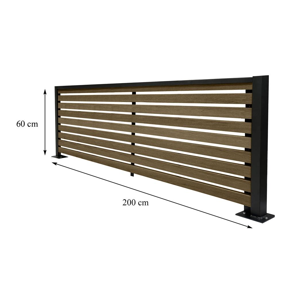 รั้วบังตาโปร่ง SUNSHIELD S90 SET A 0.6x2 ม. สีวอลนัท