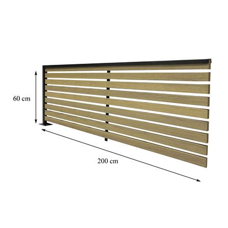 รั้วบังตาโปร่ง SUNSHIELD S90 SET-B 0.6x2 ม. สีโอ๊ค_8