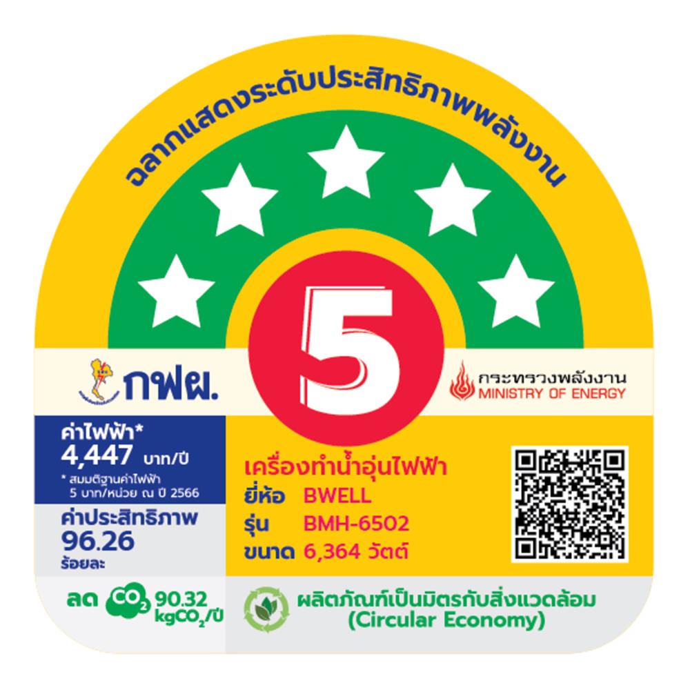 เครื่องทำน้ำร้อน BWELL KONRAD 6500 วัตต์ สีเงิน