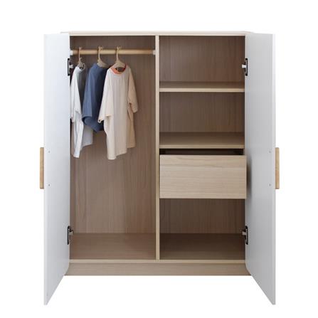 ตู้เสื้อผ้าเด็ก 2 บานเปิด OYAKOO LUNA 83 ซม. สีขาว/ลายไม้_2