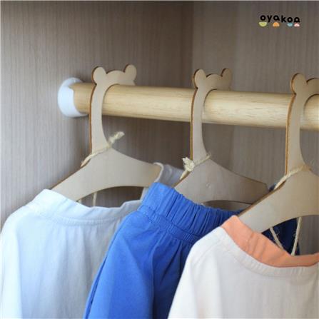 ตู้เสื้อผ้าเด็ก 2 บานเปิด OYAKOO LUNA 83 ซม. สีขาว/ลายไม้_3