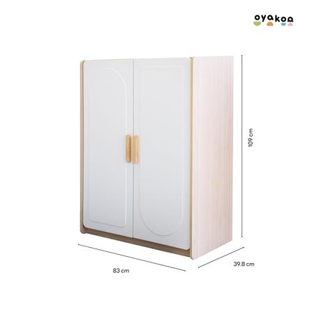 ตู้เสื้อผ้าเด็ก 2 บานเปิด OYAKOO LUNA 83 ซม. สีขาว/ลายไม้_4
