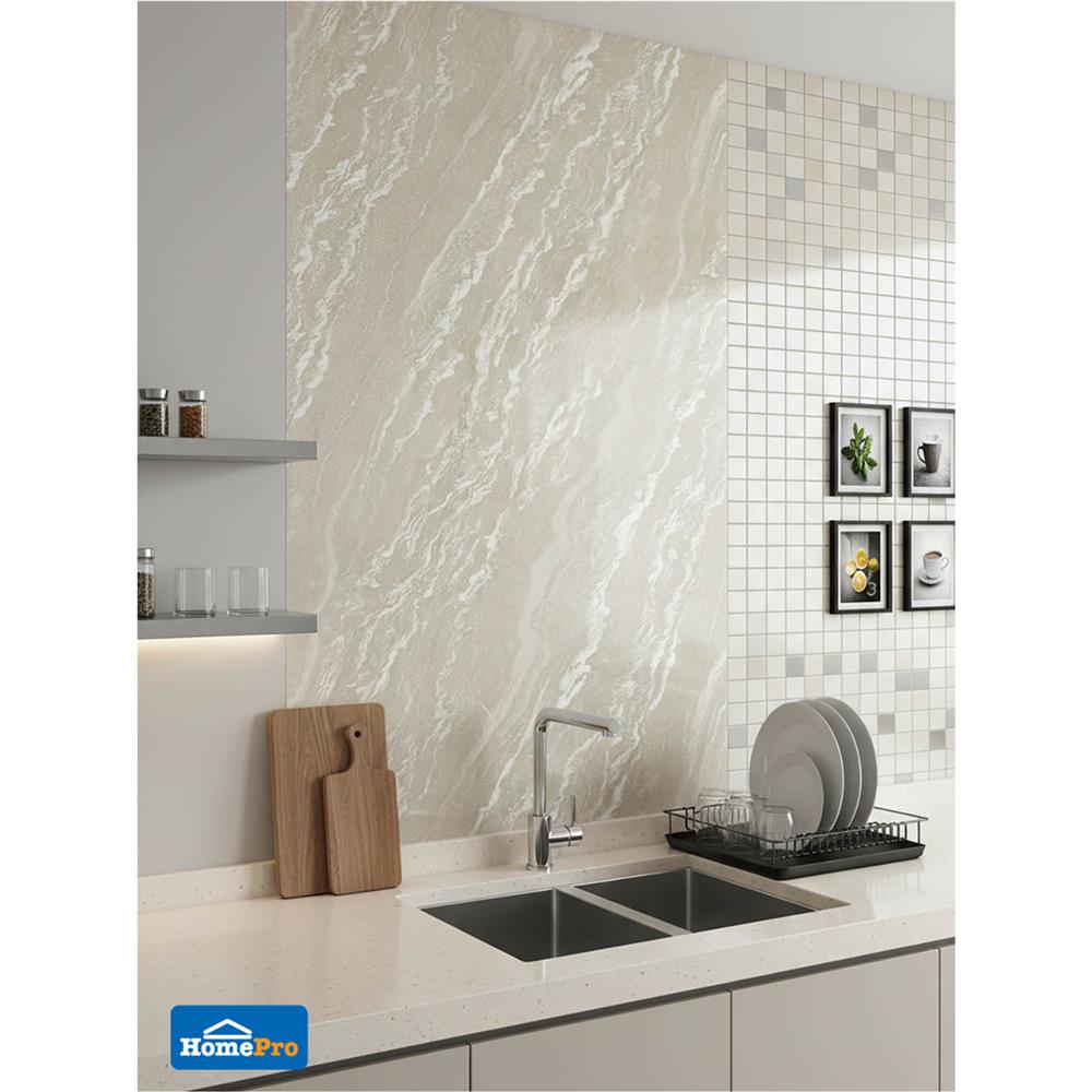 แผ่นตกแต่งผนัง SPC WALL PANEL 122x244 ซม. TARA โอปอล์ ครีม