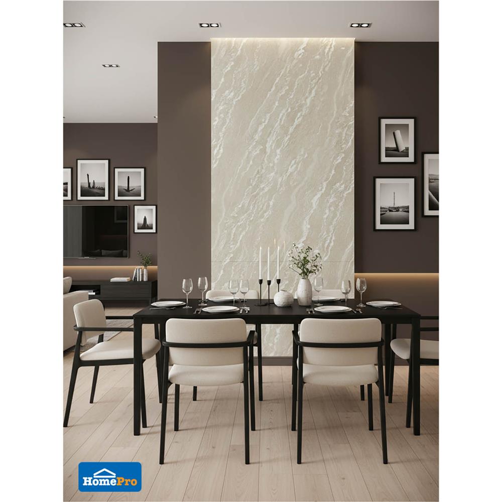 แผ่นตกแต่งผนัง SPC WALL PANEL 122x244 ซม. TARA โอปอล์ ครีม