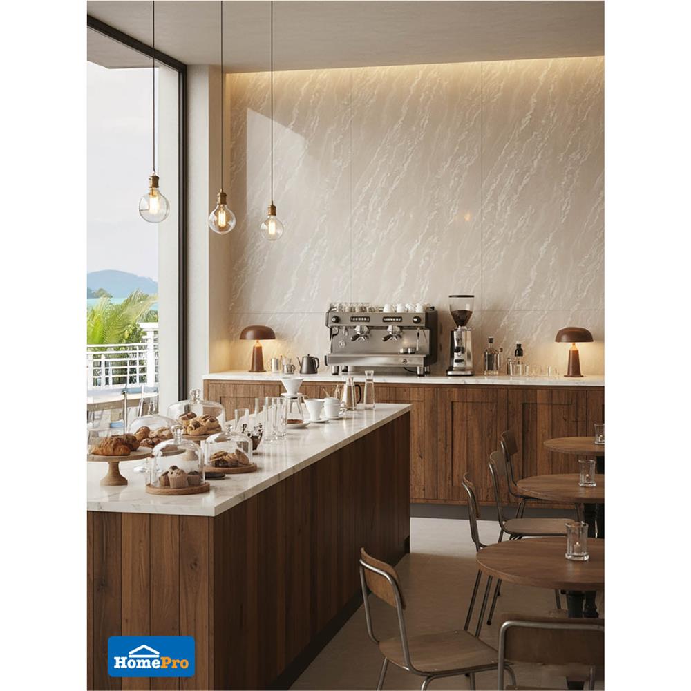 แผ่นตกแต่งผนัง SPC WALL PANEL 122x244 ซม. TARA โอปอล์ ครีม