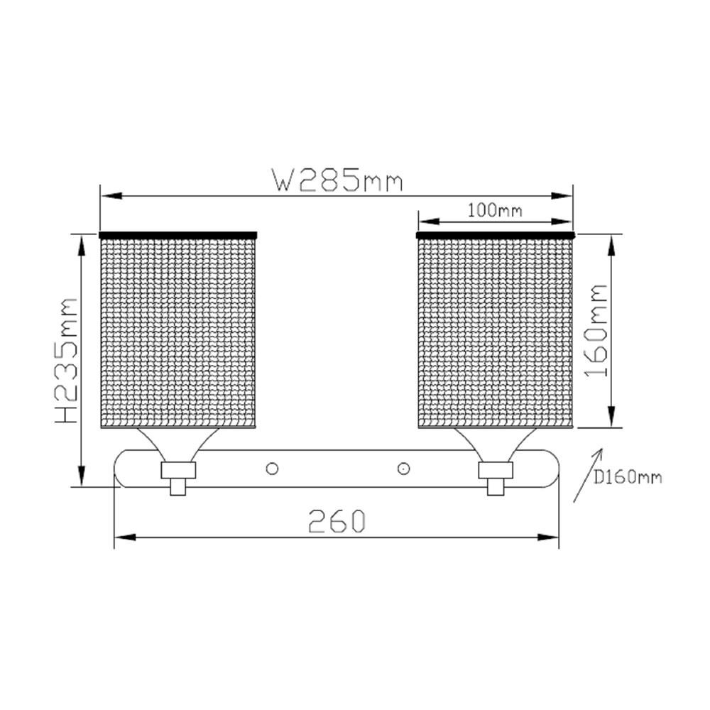 ไฟกิ่งภายใน CARINI 18614N-2BSN สีเงิน 2 หัว