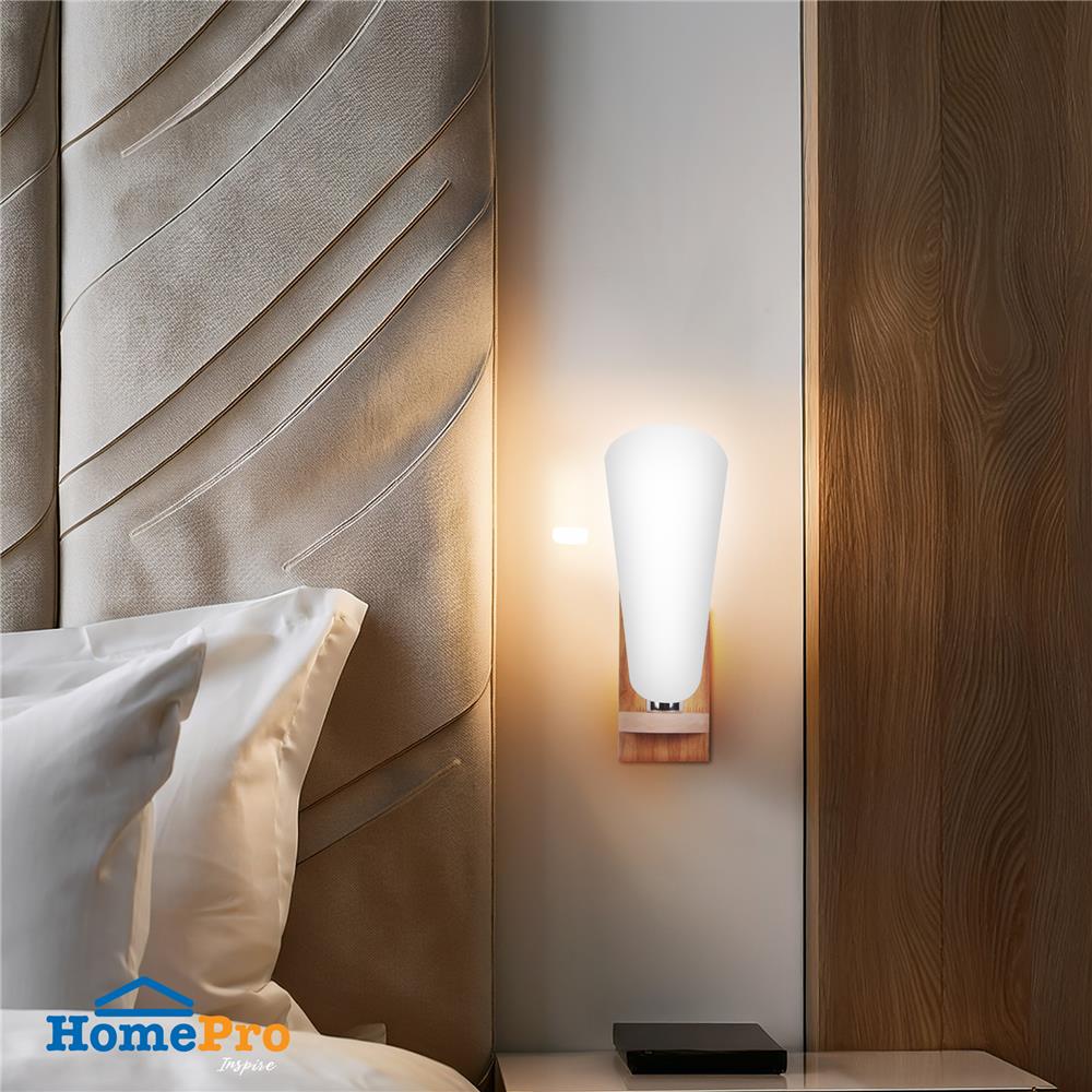 ไฟกิ่งภายใน CARINI B596-1 สีขาว/ลายไม้ 1 หัว