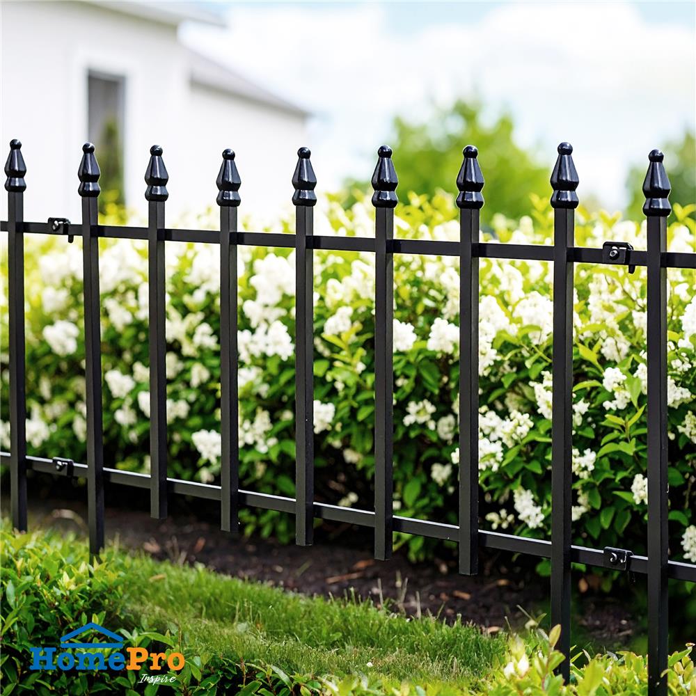 รั้วเหล็ก SPRING ลายลูกศร สีดำ