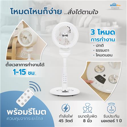 พัดลมตั้งพื้น 8 นิ้ว NIKITO SYF-HL302R สีขาว_7