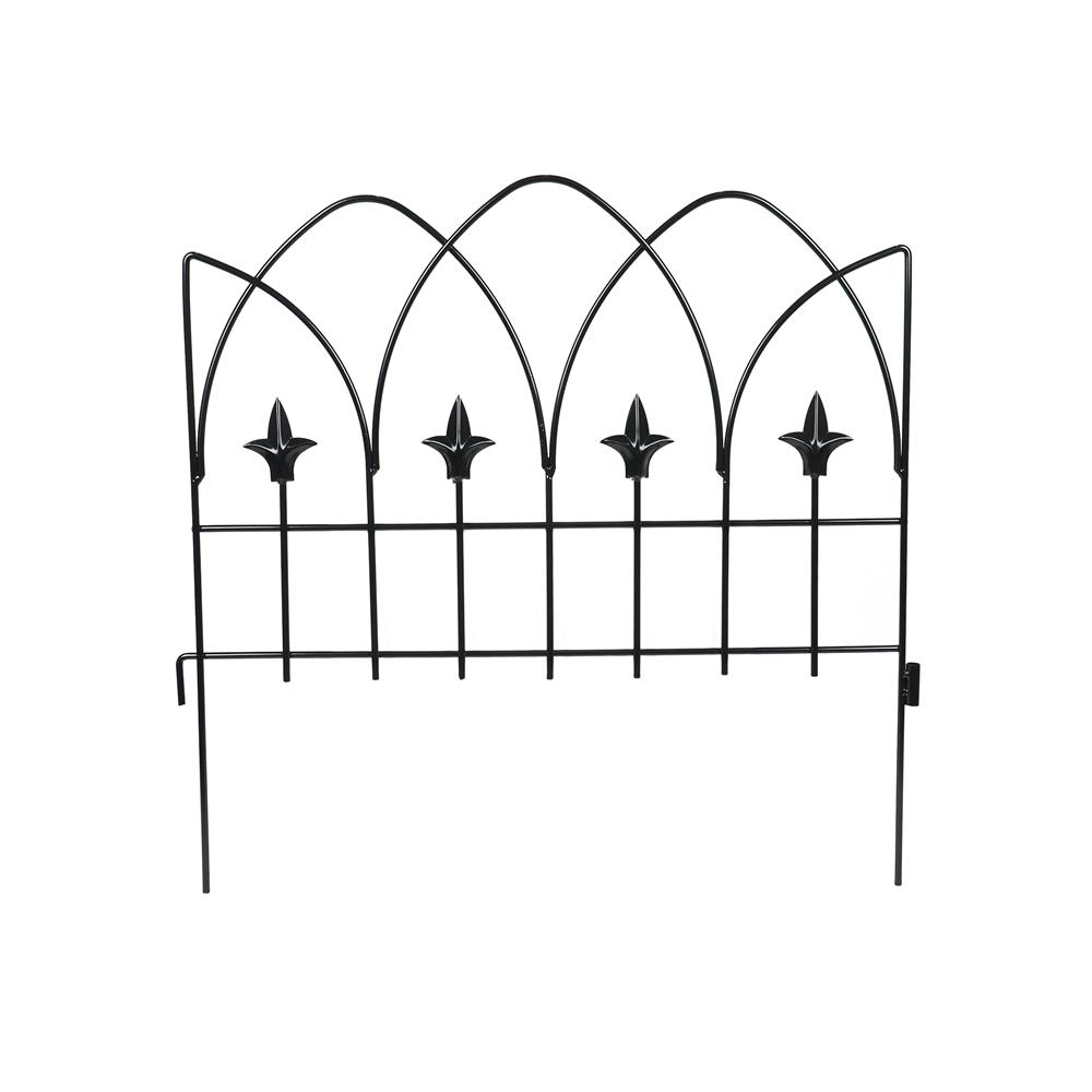 รั้วเหล็ก SPRING สไตล์โกธิค สีดำ