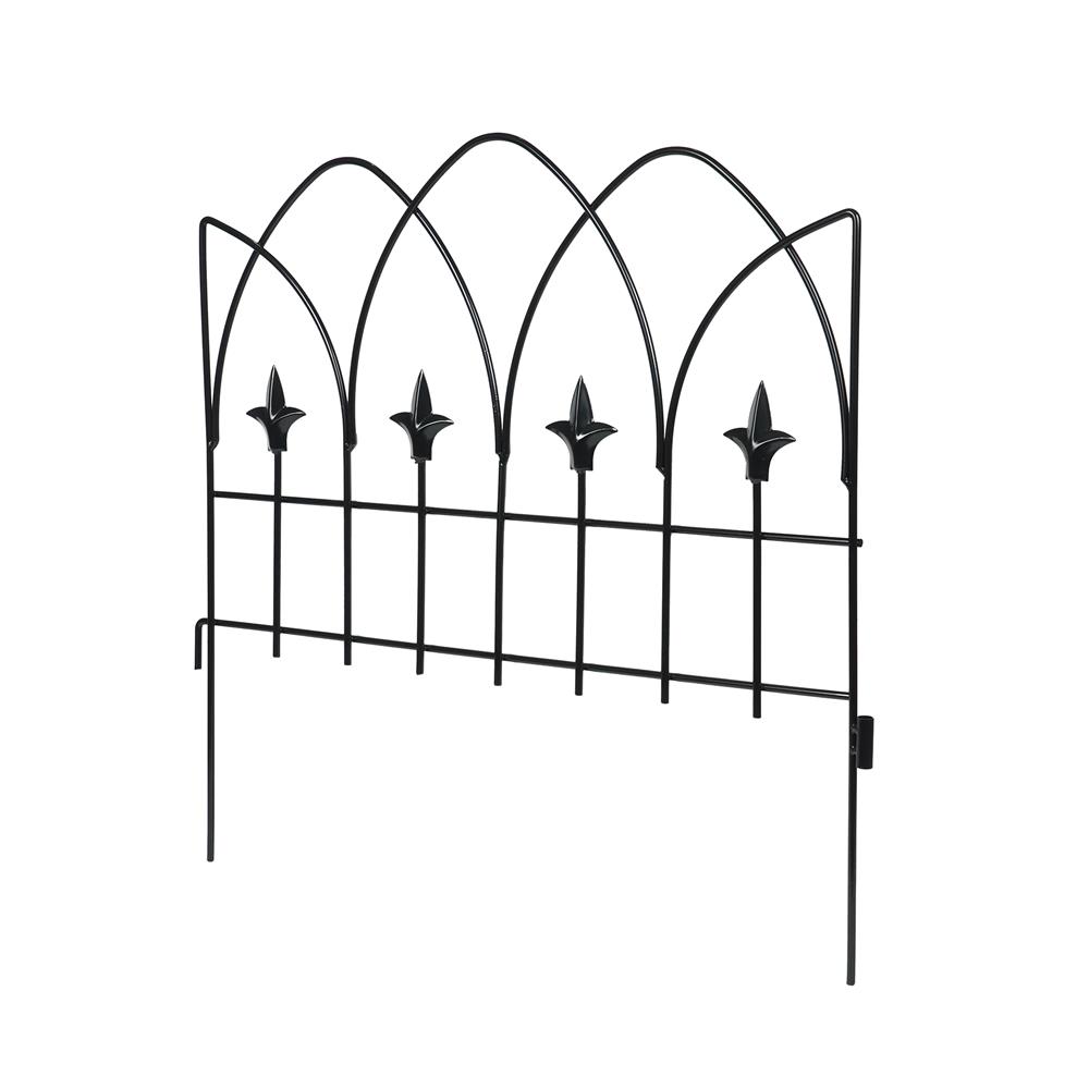 รั้วเหล็ก SPRING สไตล์โกธิค สีดำ