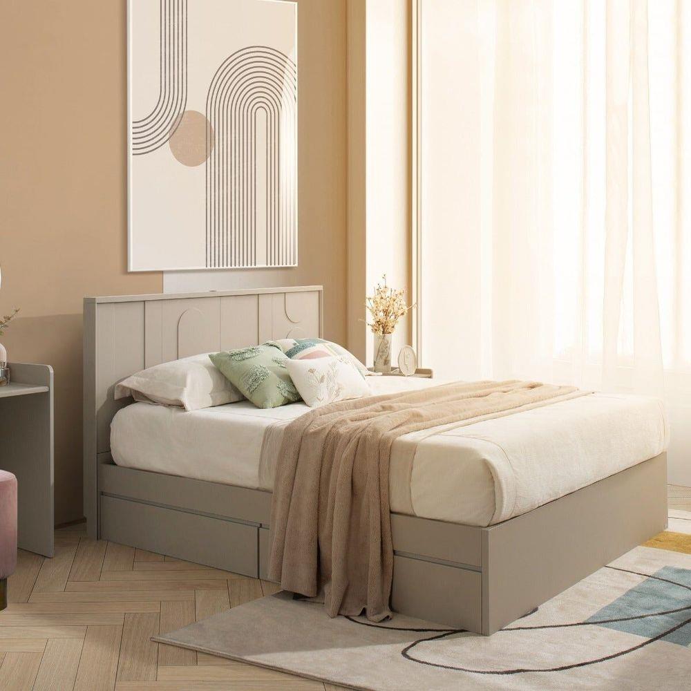 เตียง 5 ฟุต SB FURNITURE LAVIQUE 19225517 สีน้ำตาล/ครีม