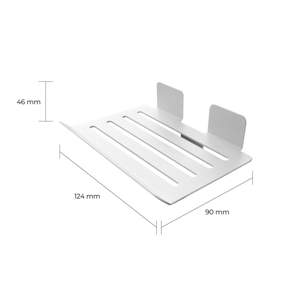 แผ่นชั้นวางของเหล็ก SPACEMAKER 12.4X9X4.6 ซม. สีขาว
