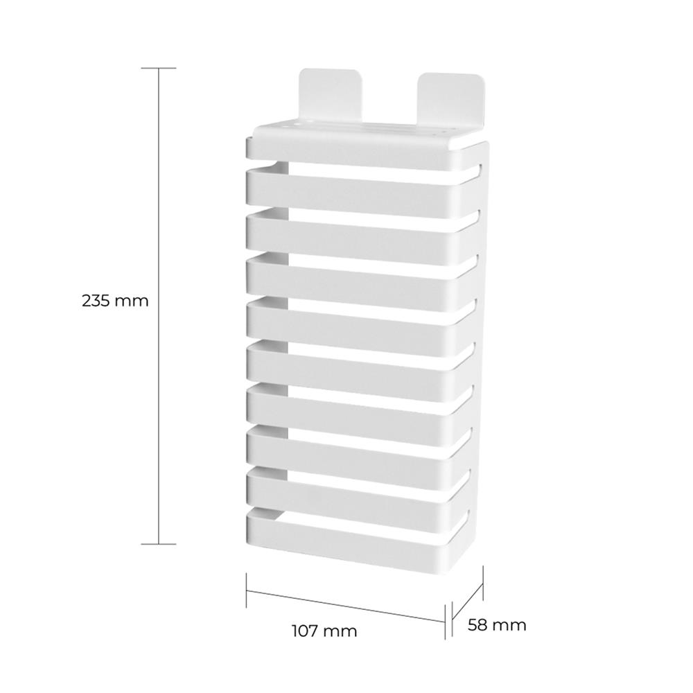กล่องเหล็กใส่มีด SPACEMAKER 10.7X5.8X23.5ซม. สีขาว