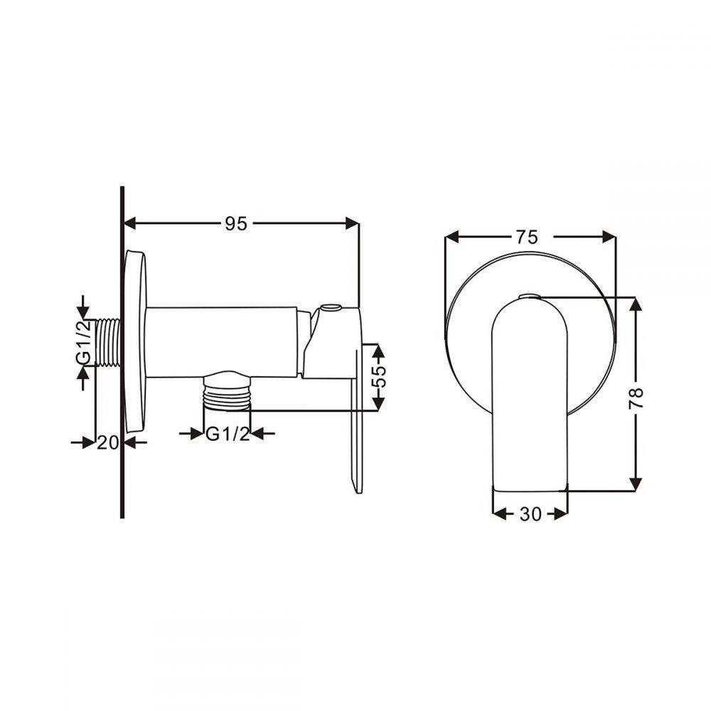 วาล์วฝักบัว 1 ทาง RASLAND RA C311-C88-BK