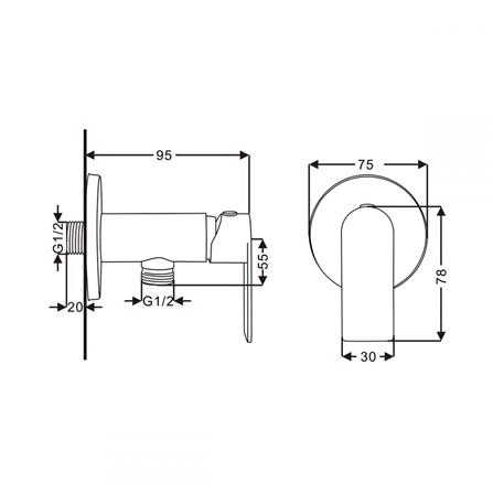 วาล์วฝักบัว 1 ทาง RASLAND RA C311-C88-BK_1