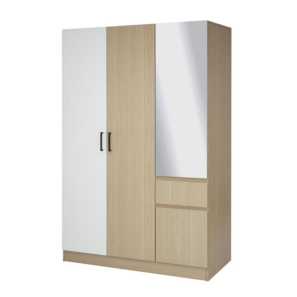 ตู้เสื้อผ้า 2 บานเปิด FURDINI PROGRET 120 ซม. สีโอ๊ค/ขาว