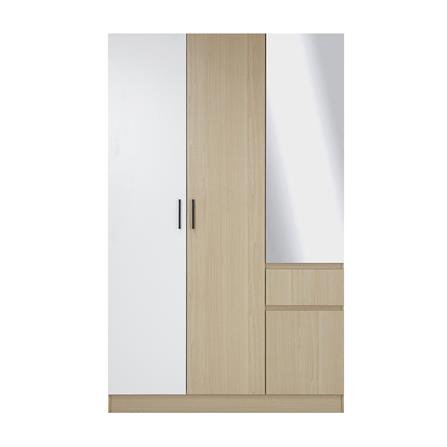 ตู้เสื้อผ้า 2 บานเปิด FURDINI PROGRET 120 ซม. สีโอ๊ค/ขาว_1