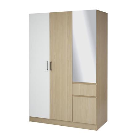 ตู้เสื้อผ้า 2 บานเปิด FURDINI PROGRET 120 ซม. สีโอ๊ค/ขาว_2