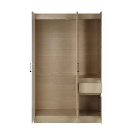 ตู้เสื้อผ้า 2 บานเปิด FURDINI PROGRET 120 ซม. สีโอ๊ค/ขาว_5