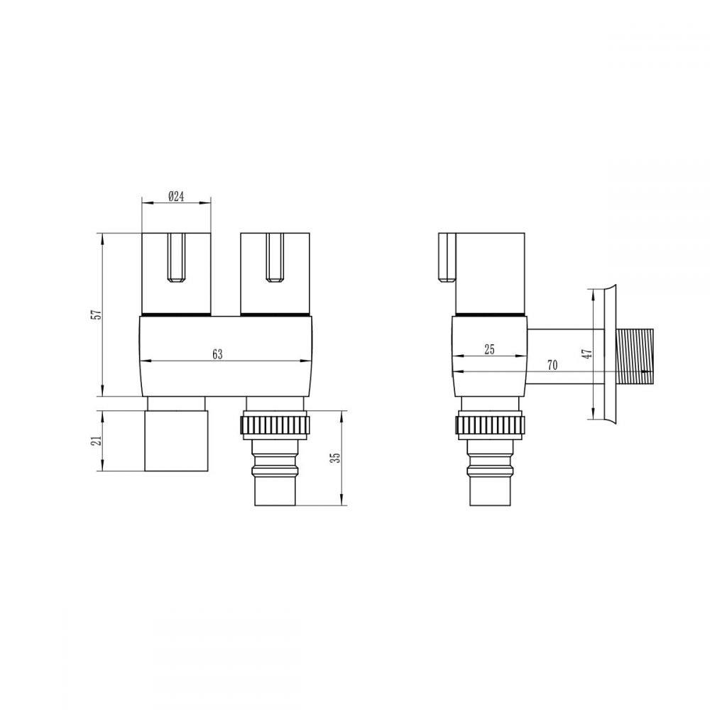 สต๊อปวาล์ว 2 ทาง RASLAND RA C322-C5555
