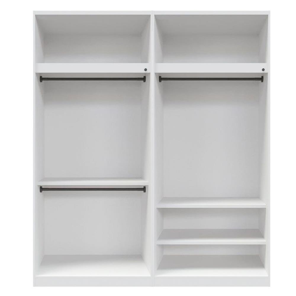 ตู้เสื้อผ้า 4 บานเปิด SB FURNITURE WARDROBE PLUS 59060310 200 ซม. สีขาว