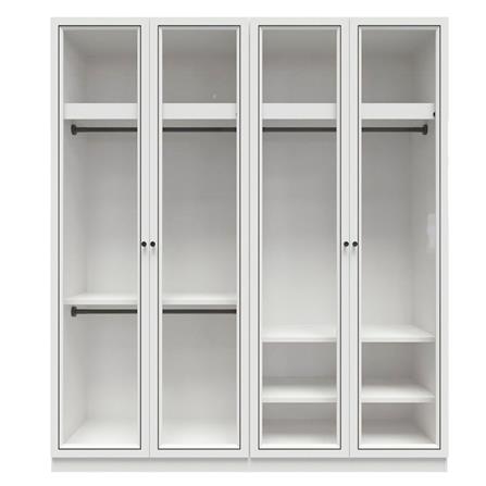 ตู้เสื้อผ้า 4 บานเปิด SB FURNITURE WARDROBE PLUS 59060310 200 ซม. สีขาว_0